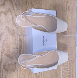 & Other Stories. Leather Square Toe Ballerinas